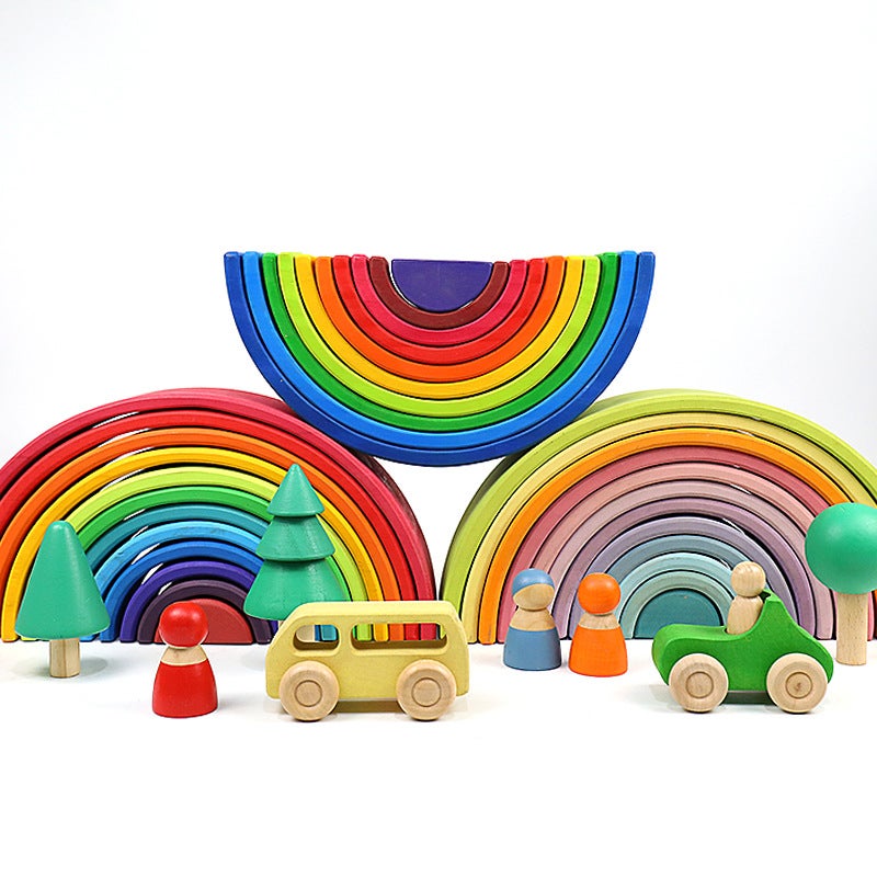 12-Color Macaron Large Rainbow Building Blocks Early Education Educational Toys Kidsren'S Room Decoration Ornaments - Image 3